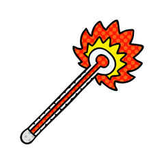 quirky comic book style cartoon hot thermometer