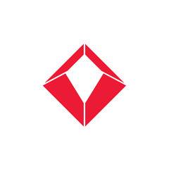 simple 3d geometric diamond logo vector