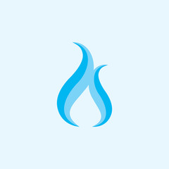 abstract letter ls blue flame logo vector