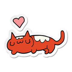 sticker of a cartoon cat