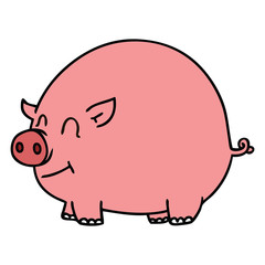 quirky hand drawn cartoon pig