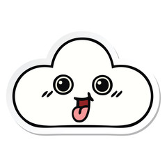 sticker of a cute cartoon cloud