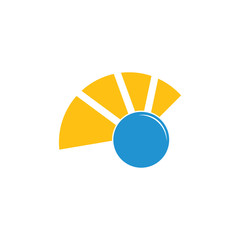 Obraz premium global sun rise simple logo vector