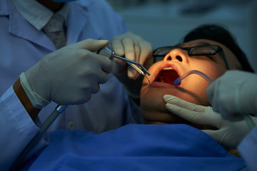 Patient visiting dentist