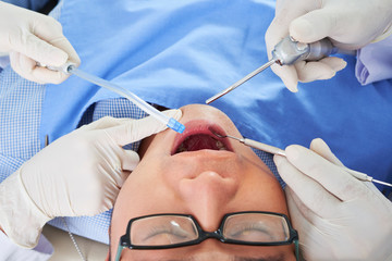 Medical procedure in dentist clinic