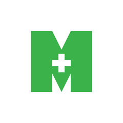 Obraz premium letter m medical simple geometric square logo