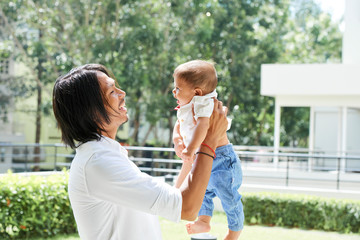 Happy father with his baby boy