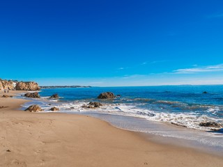 Matador beach, view of rocks and stones