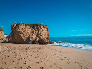 Matador beach, view of rocks and stones