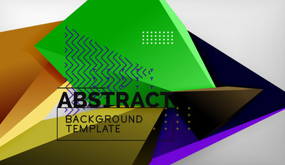 3d triangle geometric background design, modern poster template