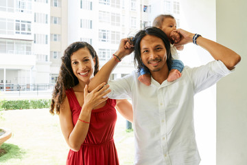 Happy family with baby