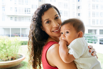 Mom with baby in her arms