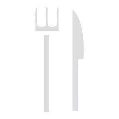 flat color retro cartoon knife and fork