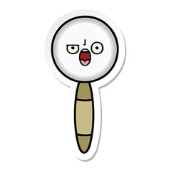 sticker of a cute cartoon magnifying glass