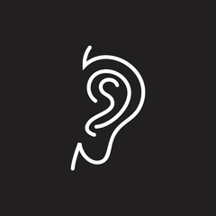 ear simple line symbol decoration vector