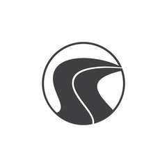 street road simple circle logo vector