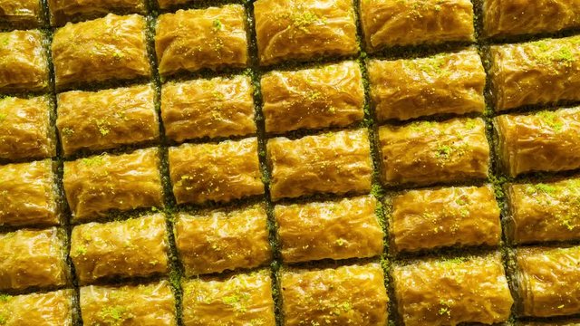 gorgeous delicious traditional pistachio turkish baklava, baklava pattern