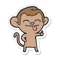 sticker of a funny cartoon monkey