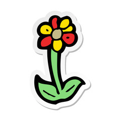 sticker of a cartoon flower symbol