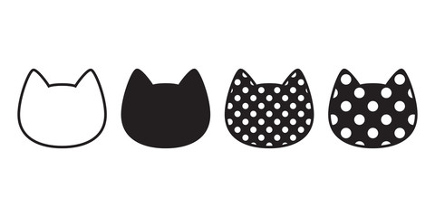 cat vector head kitten calico polka dot cartoon character illustration
