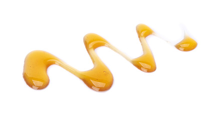 Honey dripping isolated on white background, bee products by organic natural ingredients concept