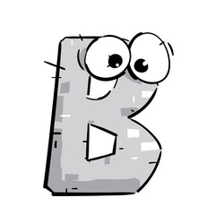 Cartoon Alphabet. Smiling Cute B