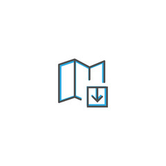 Map icon design. Interaction icon line vector illustration