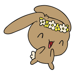 Fototapeta premium cartoon kawaii cute furry bunny