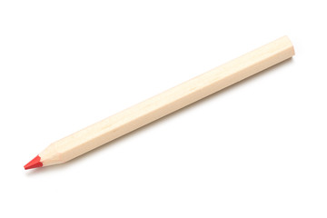 Wooden colorful ordinary pencils isolated on a white background, Image.