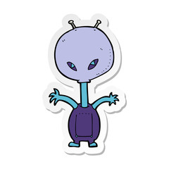 sticker of a cartoon space alien