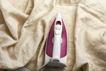 Iron on clean fabric, top view