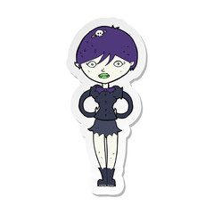 sticker of a cartoon pretty vampire girl