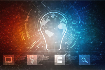 bulb future technology, innovation background, creative idea concept 