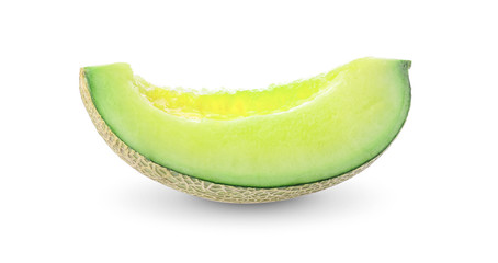 Green melon on white background.
