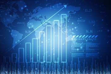 2d rendering Stock market online business concept. business Graph 