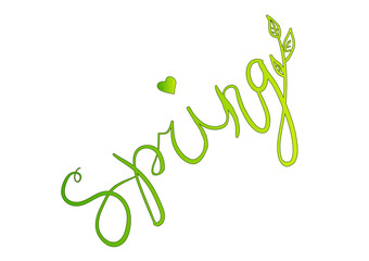 Spring typography card vector background, elements