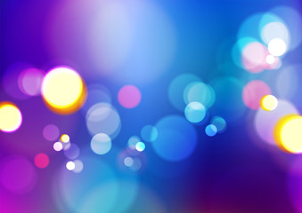 Abstract bokeh light on blue background