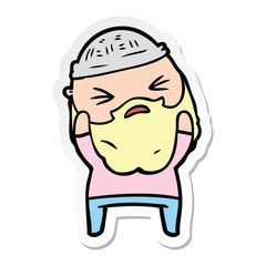 sticker of a cartoon man with beard