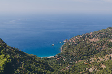 A view of a beautiful mountain Kabak Valley near Fethiye, Antalya, Turkey