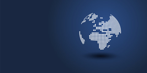 Spotted Earth Globe Design - Global Business, Technology, Globalisation Concept, Vector Design Template 