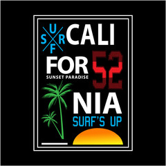 california sunset beach typography for t shirt and other use ,vector illustration art - 254848425