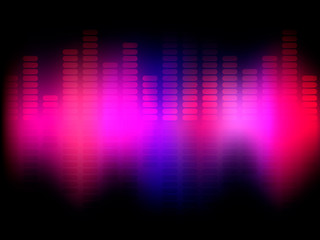 Music pink and blue equalizer. Vector illustration.