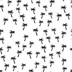 Coconut palm tree. Tropical vector Seamless pattern