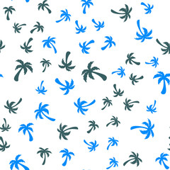 Coconut palm tree. Tropical vector Seamless pattern
