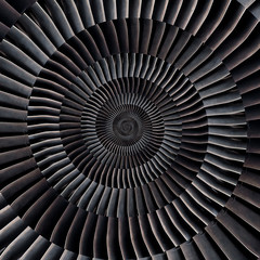 Air plane engine spiral abstract background. Engine fractal background. Industrial infinity spiral...