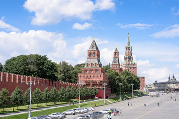 Kremlin clock tower, with a red star on the tower