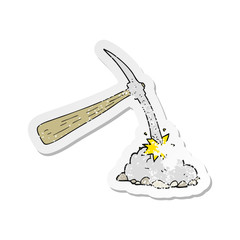 retro distressed sticker of a cartoon pick axe
