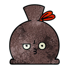 retro grunge texture cartoon sack