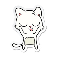 sticker of a cute cartoon cat