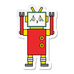 sticker of a cute cartoon robot